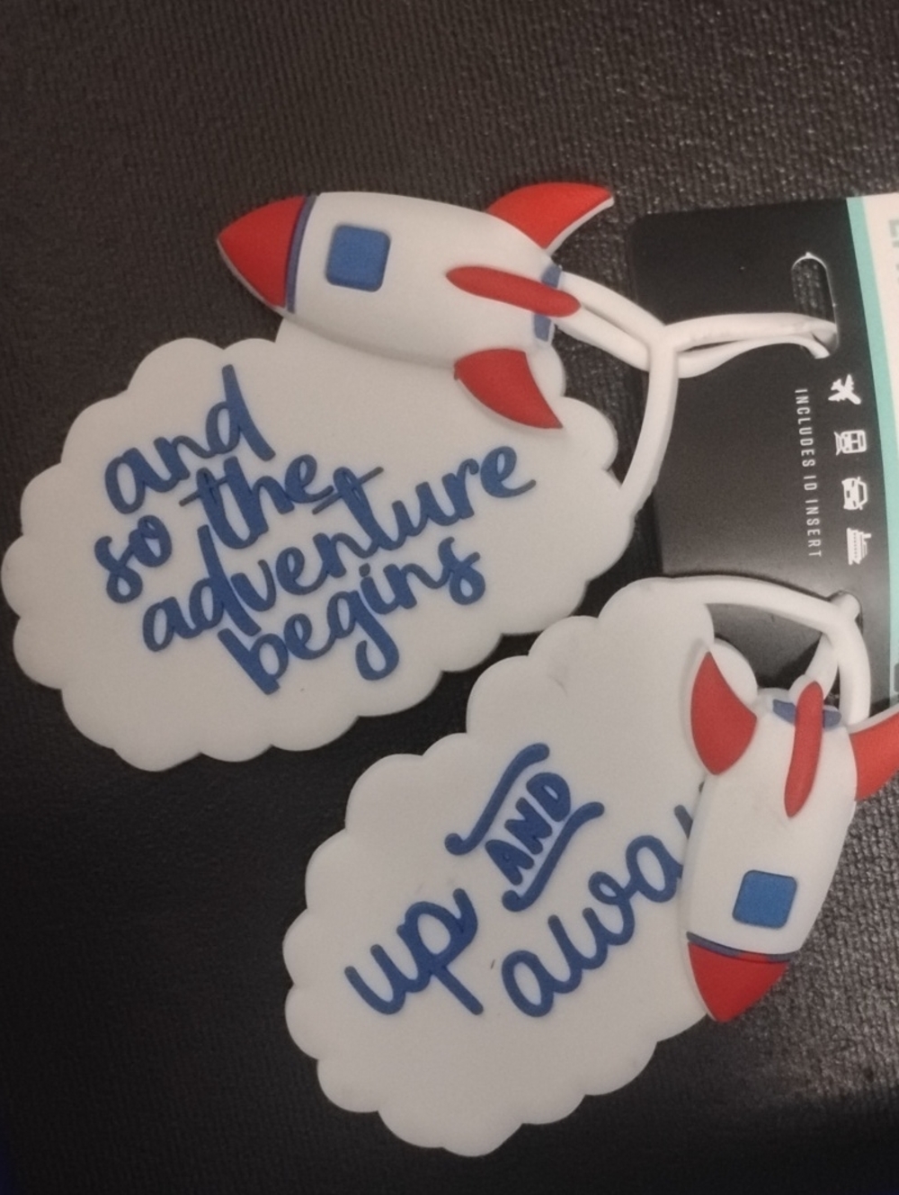 Rocket Luggage Tags - White & Red